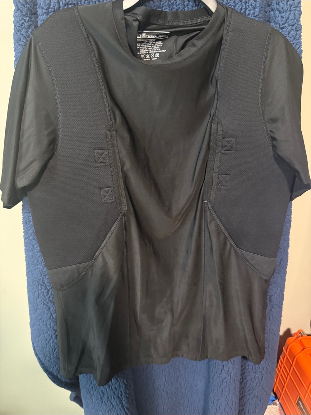 5.11 Tactical Black Short Sleeve Performance Tee with Holder Panels - Size 2X